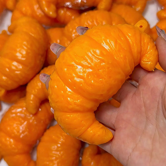 Crunchy Handmade Croissant Stress Ball Bead & Clay Base