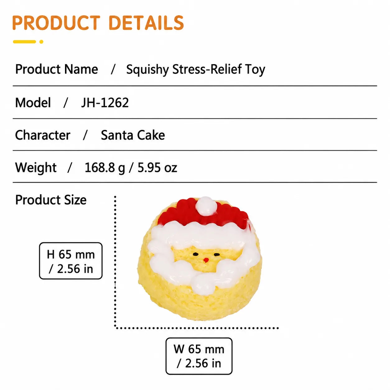 Food-Grade Silicone Christmas Squishy Toy – Food-Themed Stress Relief Toy with Bell