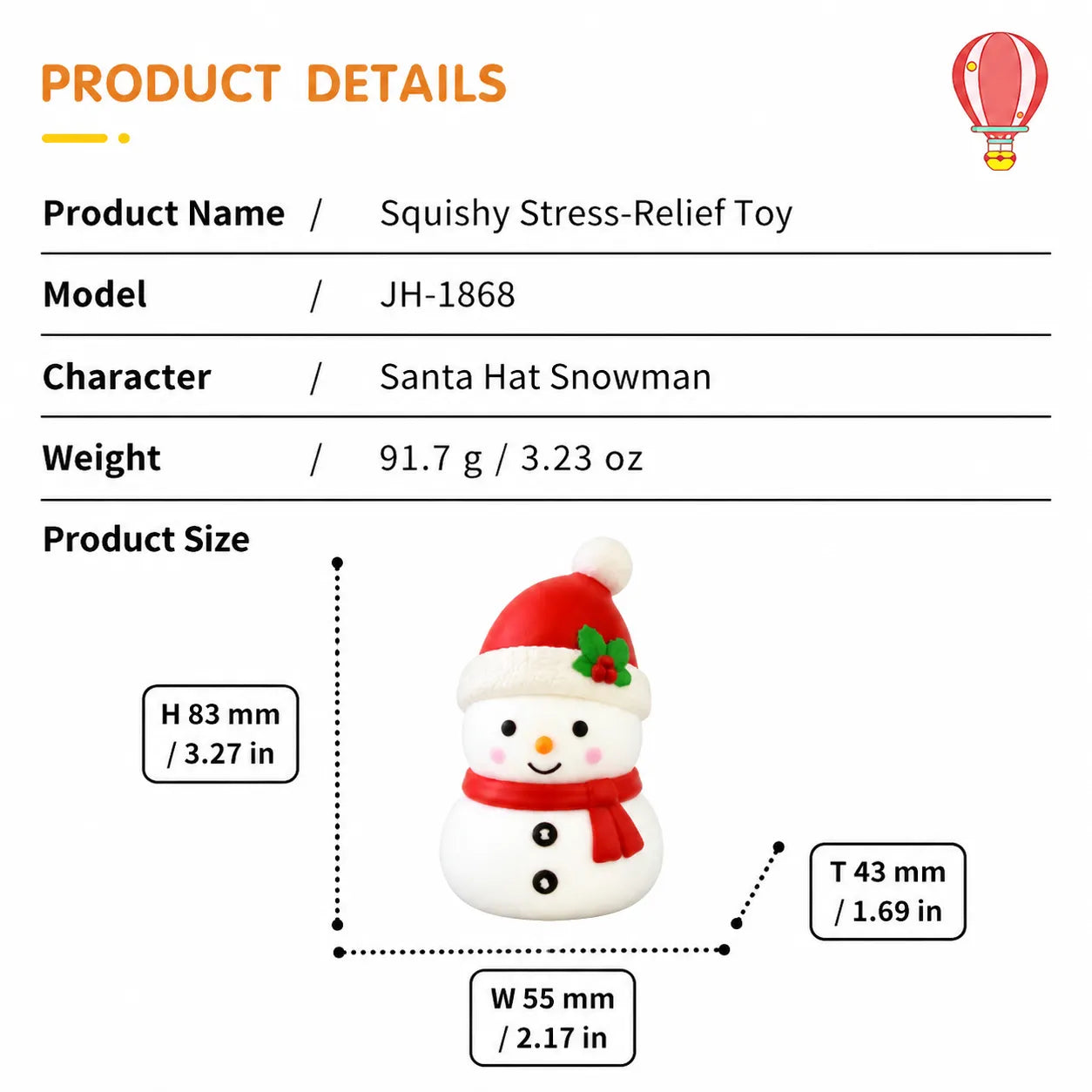 Food-Grade Silicone Christmas Squishy Toy – Slow-Rebound Stress Relief Toy