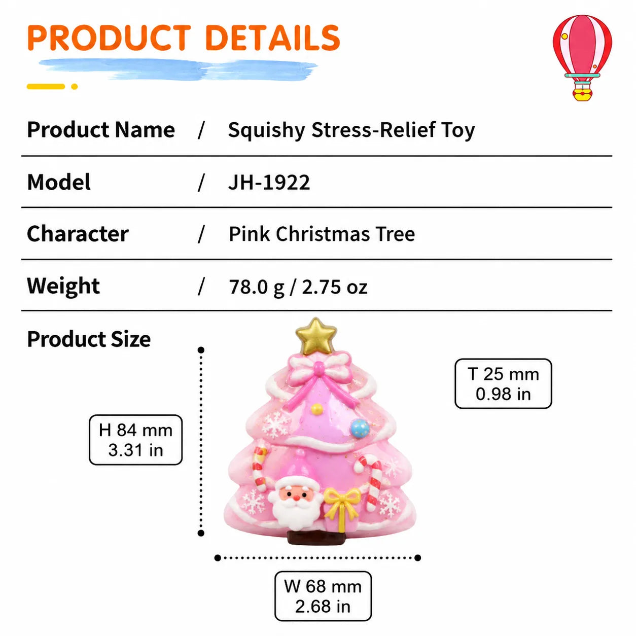 Food-Grade Silicone Christmas Squishy Toy – Slow-Rebound Stress Relief Toy