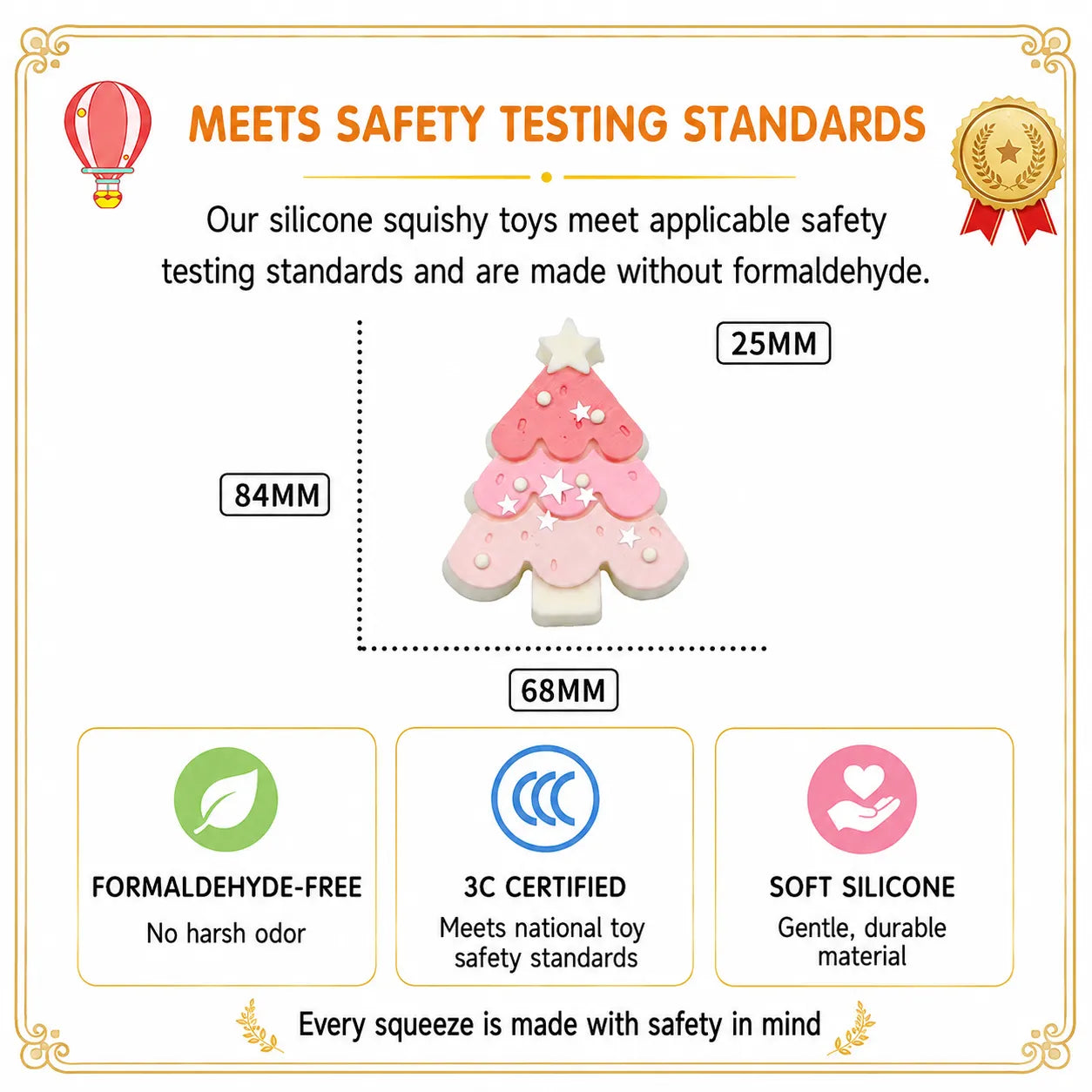 Food-Grade Silicone Christmas Squishy Toy – Slow-Rebound Stress Relief Toy