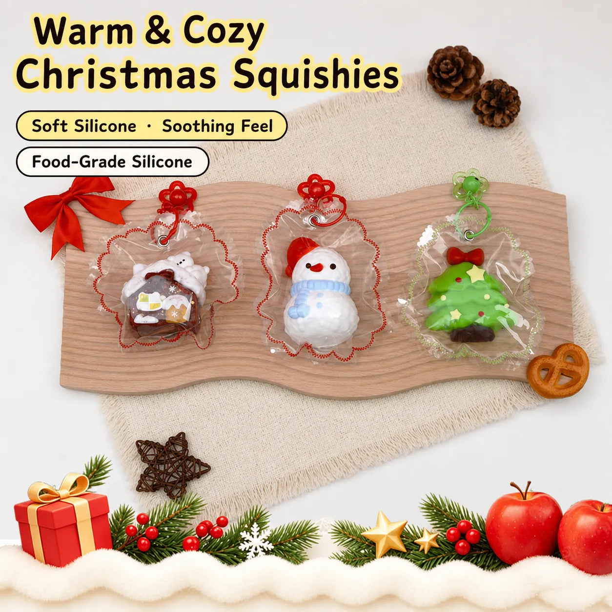 Food-Grade Silicone Christmas Squishy Toy – Slow-Rebound Stress Relief Toy