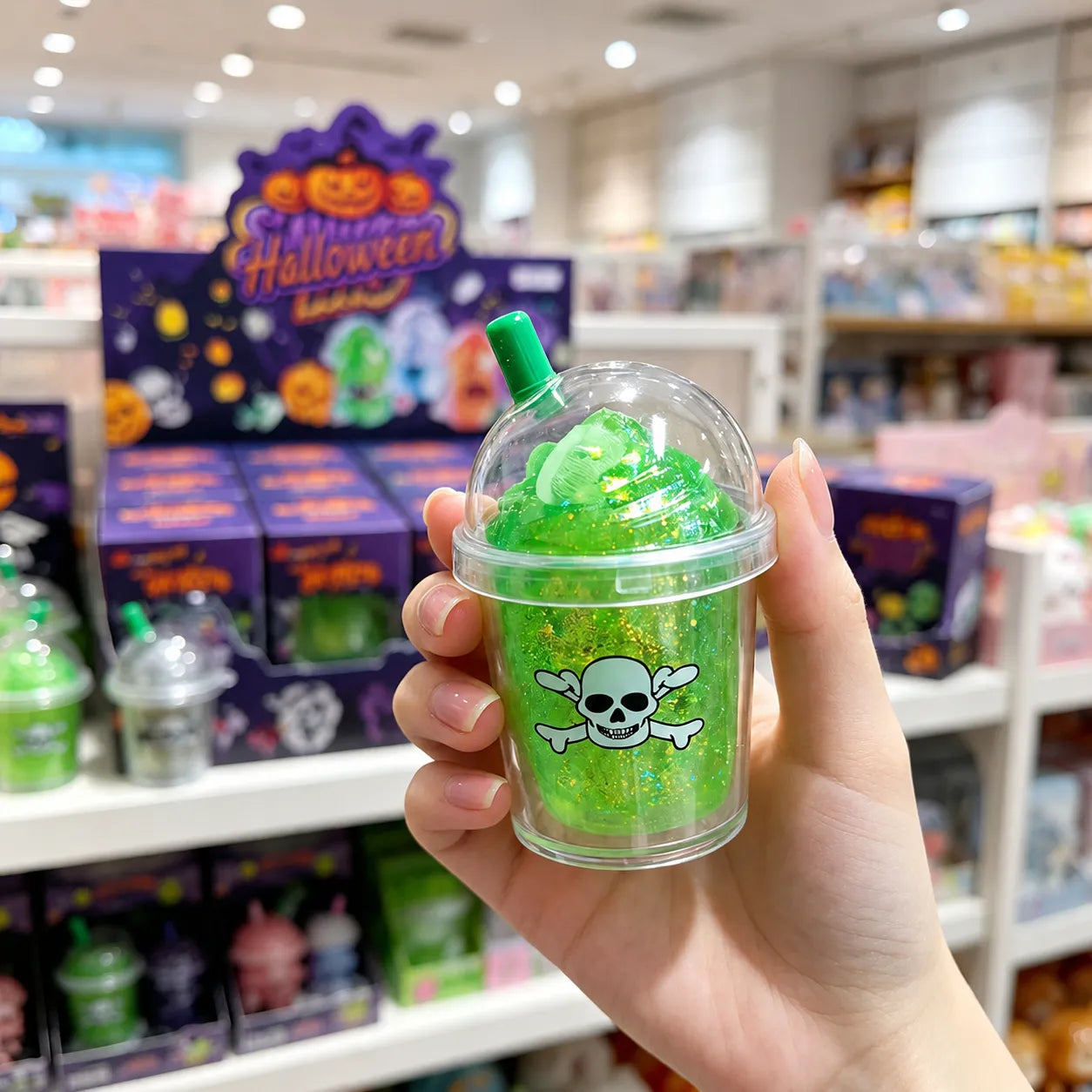 Halloween Milk Tea Cup Squishy Toys – Non-Toxic Stress Relief Blind Box Gift Set