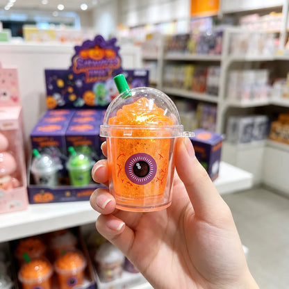 Halloween Milk Tea Cup Squishy Toys – Non-Toxic Stress Relief Blind Box Gift Set
