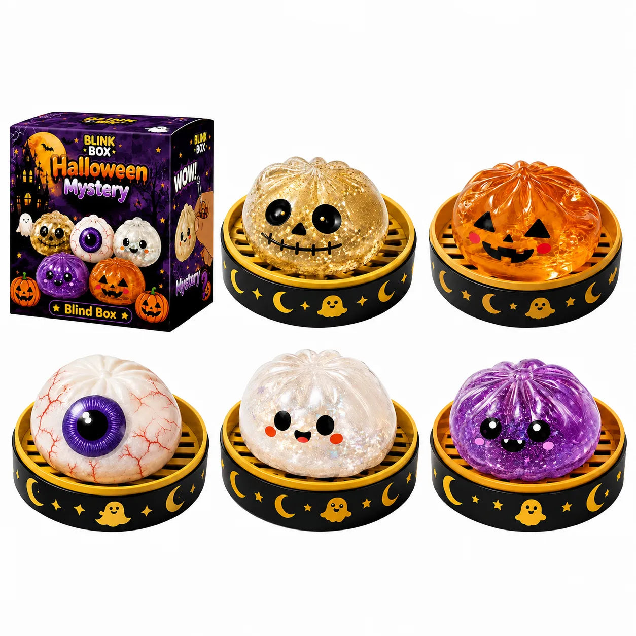 Halloween Character Squishy Toy – Soft, Non-Sticky Stress Relief Toy