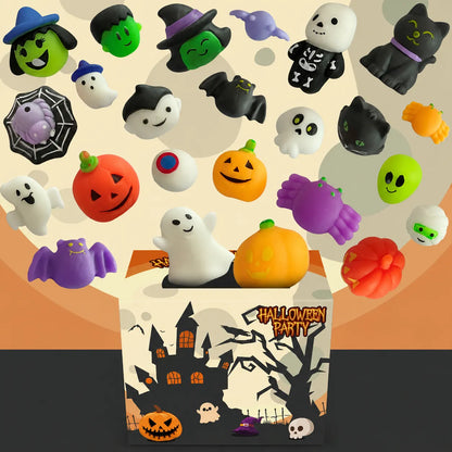 Halloween Squishy Blind Box Set – Pumpkin, Spider and Ghost Designs