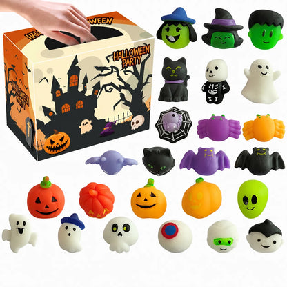 Halloween Squishy Blind Box Set – Pumpkin, Spider and Ghost Designs