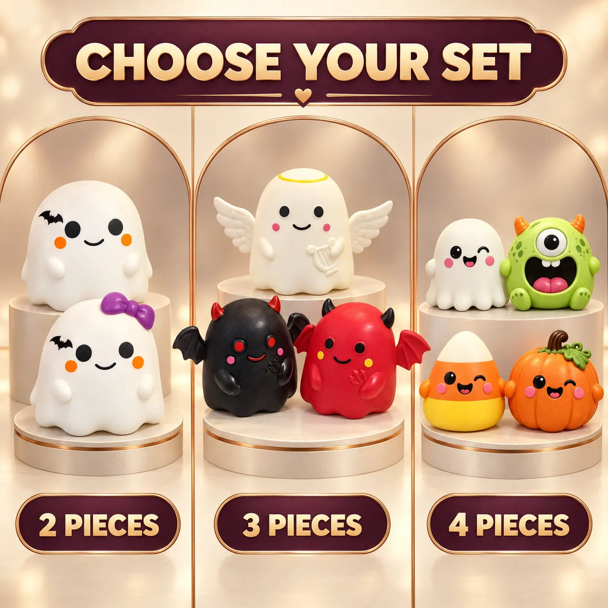 Halloween Ghost & Monster Squishy Toy Sets