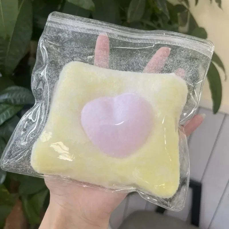 Handmade Silicone Big and Chunky Love Pillow Case Taba Squishy Toy with Flocking