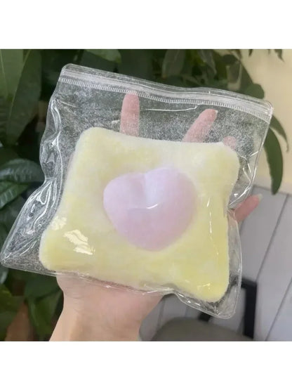 Handmade Silicone Big and Chunky Love Pillow Case Taba Squishy Toy with Flocking