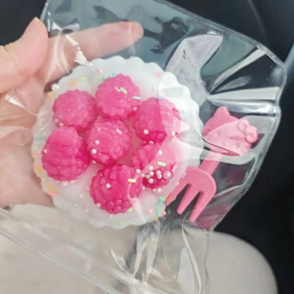 Handmade Silicone Raspberry Tart Stress Relief Taba Squishy Toy