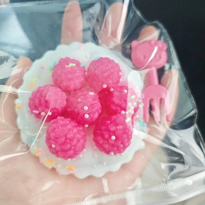 Handmade Silicone Raspberry Tart Stress Relief Taba Squishy Toy