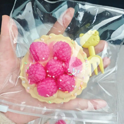 Handmade Silicone Raspberry Tart Stress Relief Taba Squishy Toy