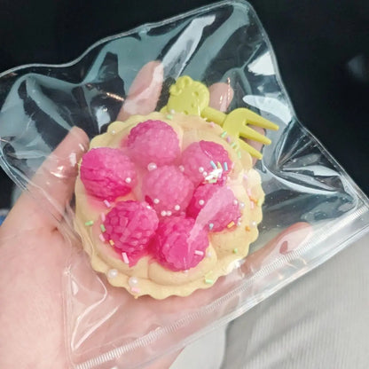 Handmade Silicone Raspberry Tart Stress Relief Taba Squishy Toy