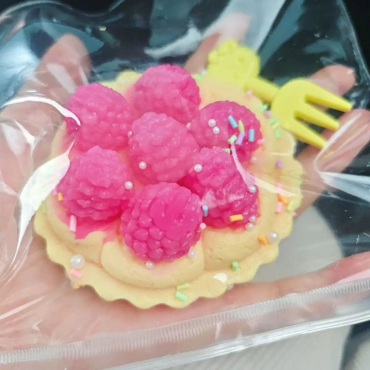 Handmade Silicone Raspberry Tart Stress Relief Taba Squishy Toy