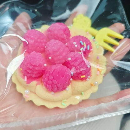 Handmade Silicone Raspberry Tart Stress Relief Taba Squishy Toy