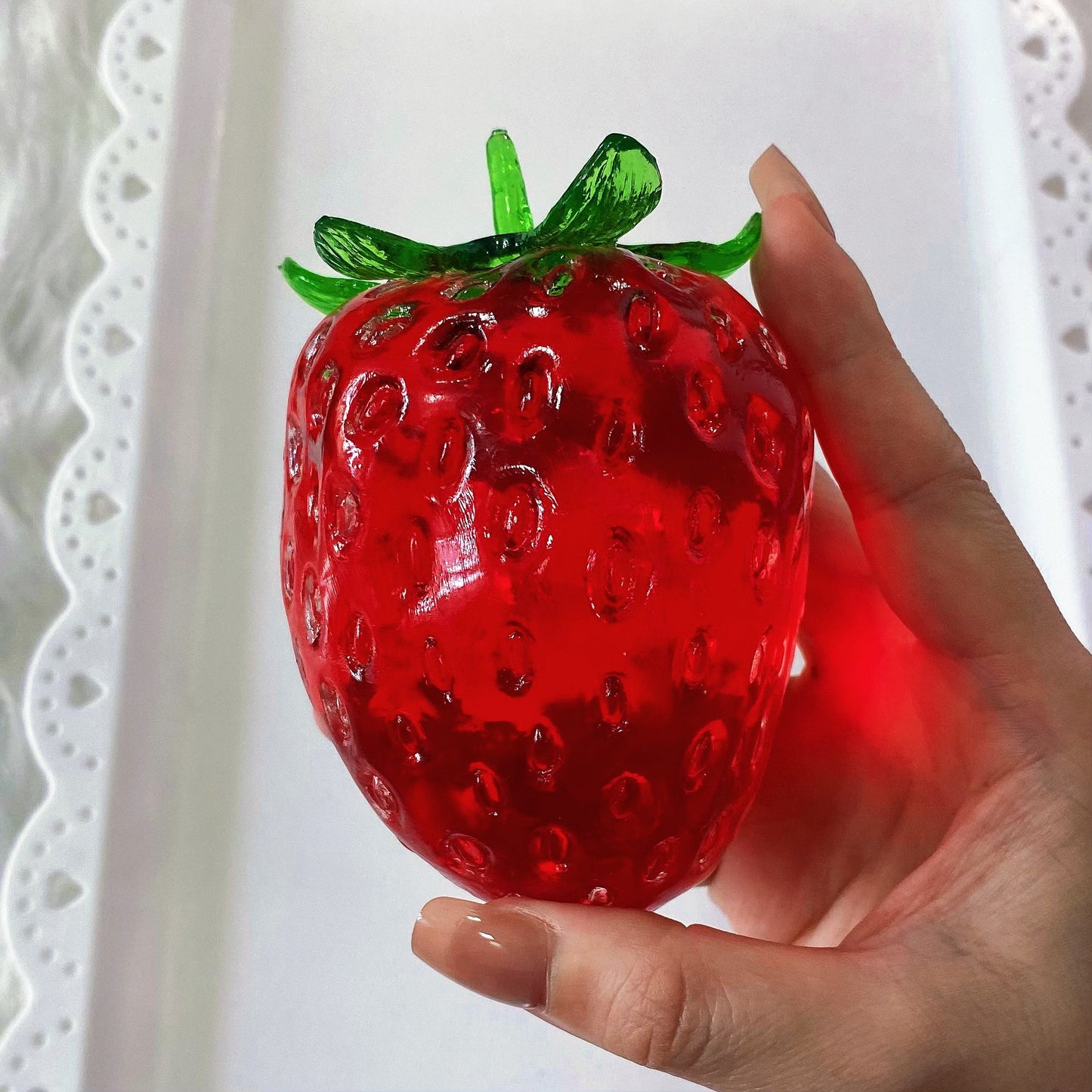 Strawberry Shape Vaseline Base Handmade Stress Ball