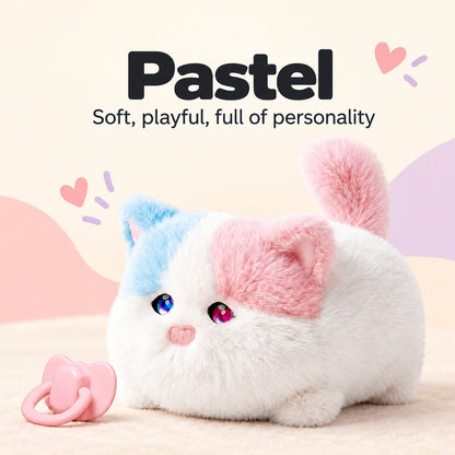Interactive Plush Kitten – Pastel & Calico