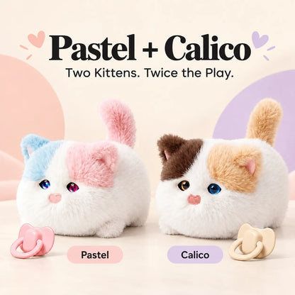 Interactive Plush Kitten – Pastel & Calico