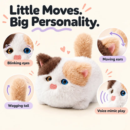 Interactive Plush Kitten – Pastel & Calico
