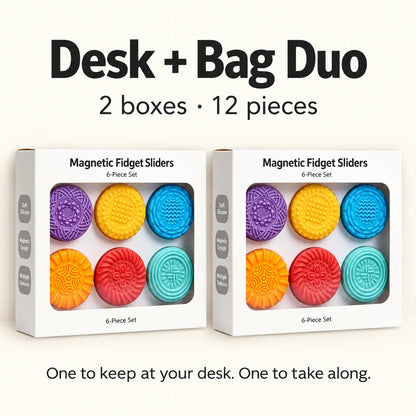 Textured Magnetic Fidget Discs – 6-Piece Sensory Set