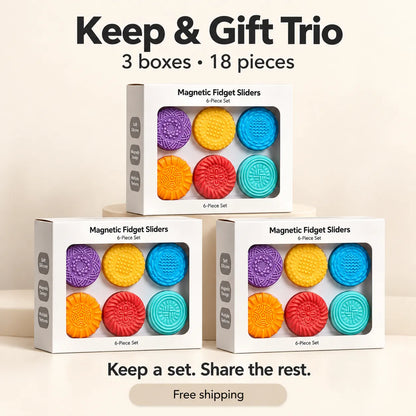 Textured Magnetic Fidget Discs – 6-Piece Sensory Set