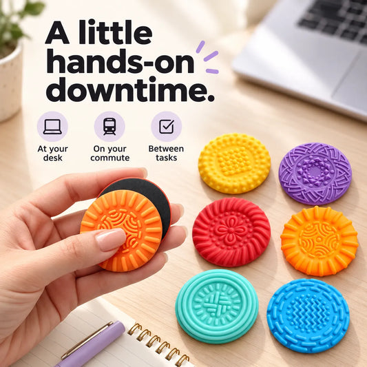 Textured Magnetic Fidget Discs – 6-Piece Sensory Set