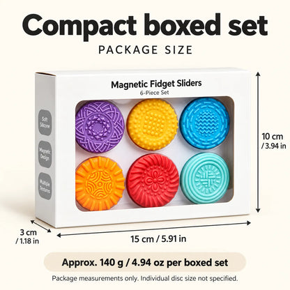 Textured Magnetic Fidget Discs – 6-Piece Sensory Set