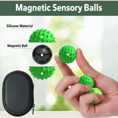 Magnetic Sensory Balls – Textured Silicone Fidget Set with Carrying Case