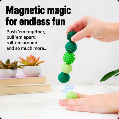 Magnetic Sensory Balls – Textured Silicone Fidget Set with Carrying Case
