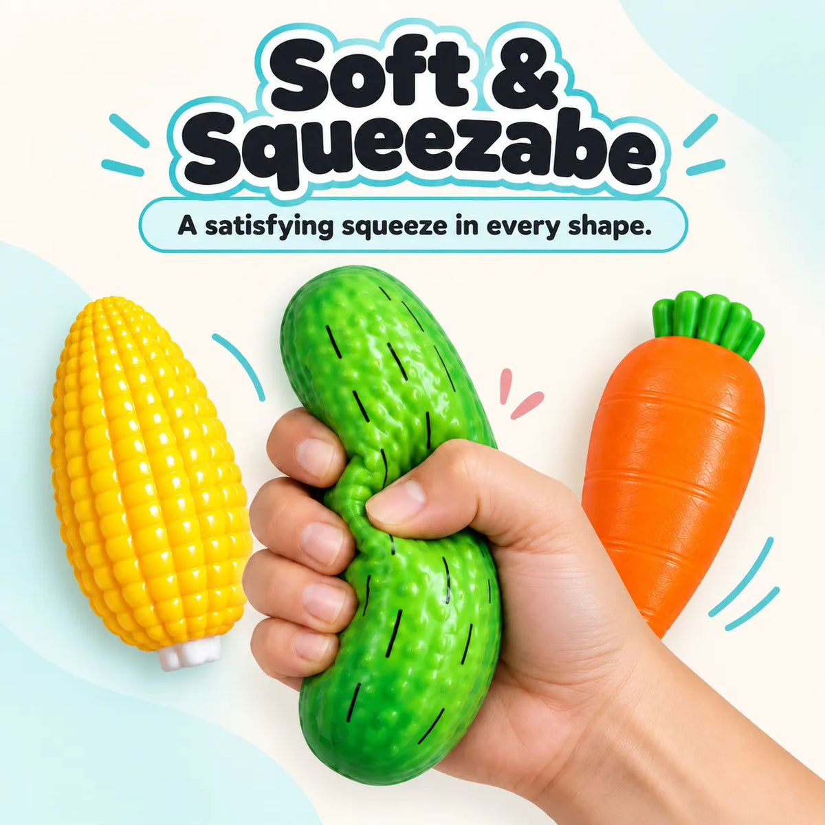 Realistic Food Squishy Toys – Vegetable Stress Relief Collection