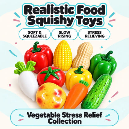 Realistic Food Squishy Toys – Vegetable Stress Relief Collection