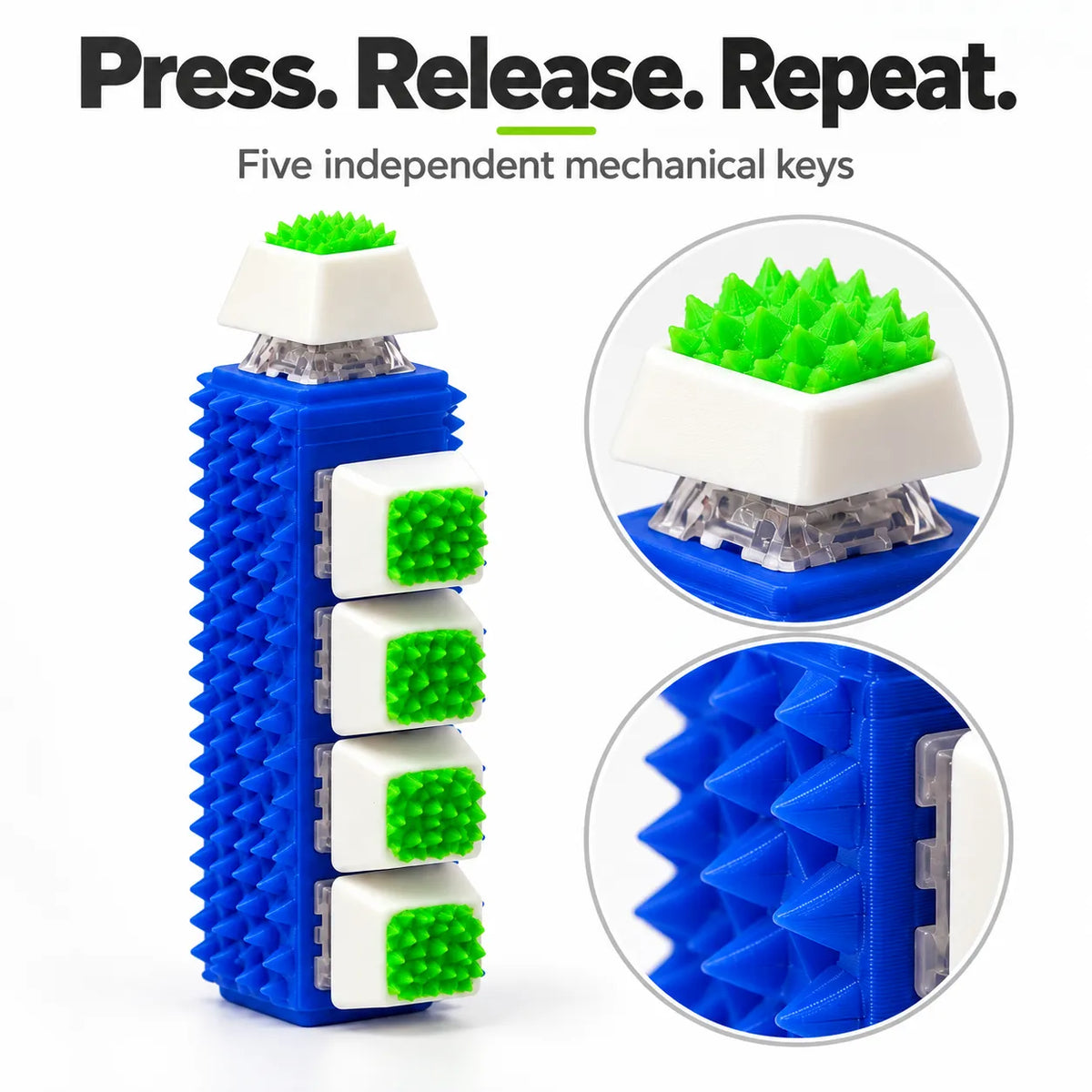 Spiky 5-Key Fidget Clicker – Textured Sensory Toy