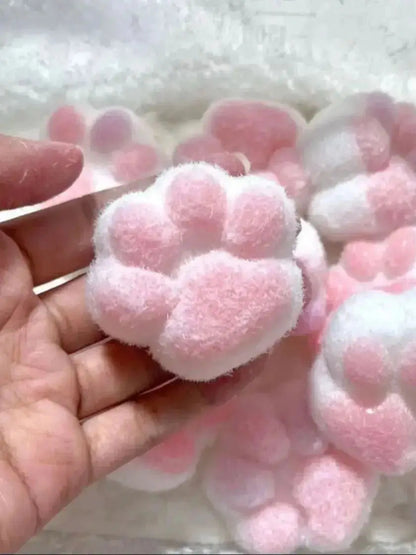 Handmade Silicone Cat’s Paw Stress Relief Taba Squishy Toy with Flocking
