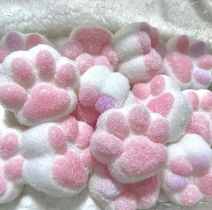 Handmade Silicone Cat’s Paw Stress Relief Taba Squishy Toy with Flocking