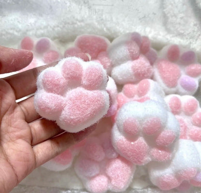 Handmade Silicone Cat’s Paw Stress Relief Taba Squishy Toy with Flocking