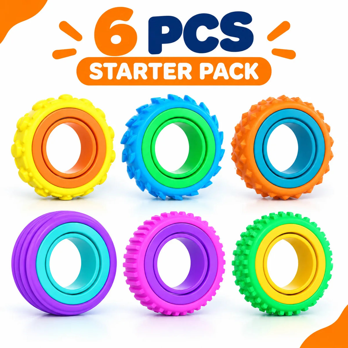 Textured Rotating Sensory Fidget Rings