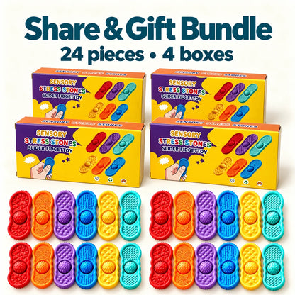 Textured Sensory Fidget Stones – 6-Color Set & Bundles