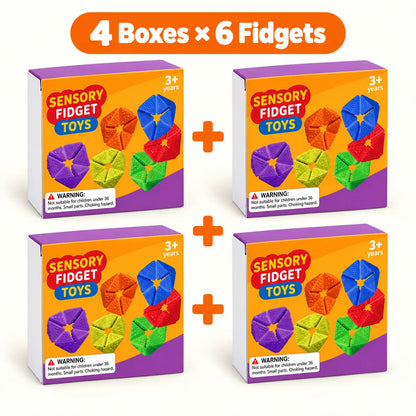 Textured Sensory Flip Fidget Toys – 6, 12 or 24 Pack