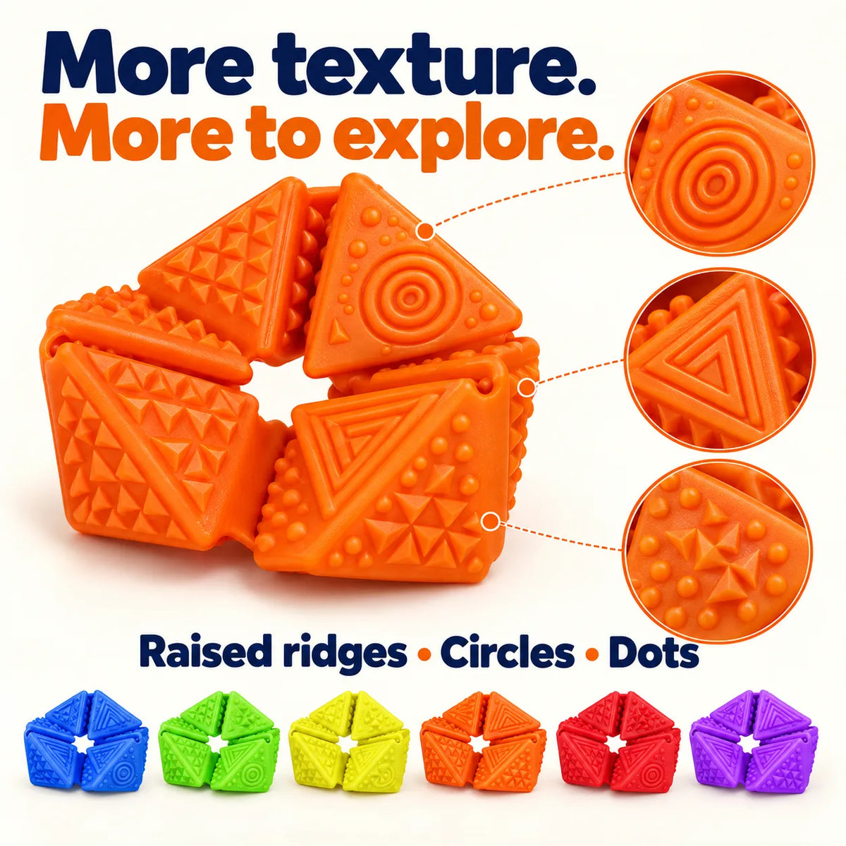 Textured Sensory Flip Fidget Toys – 6, 12 or 24 Pack