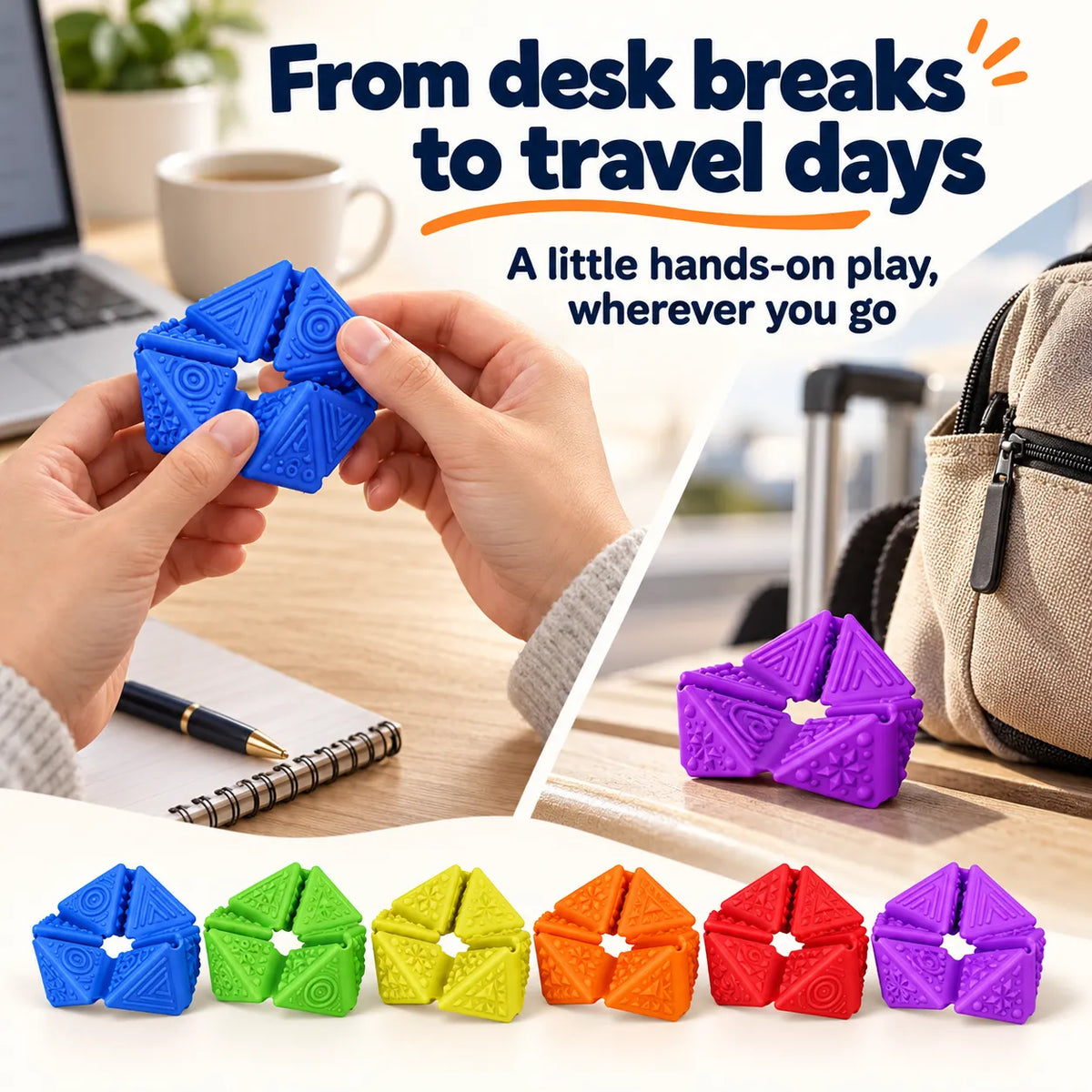 Textured Sensory Flip Fidget Toys – 6, 12 or 24 Pack