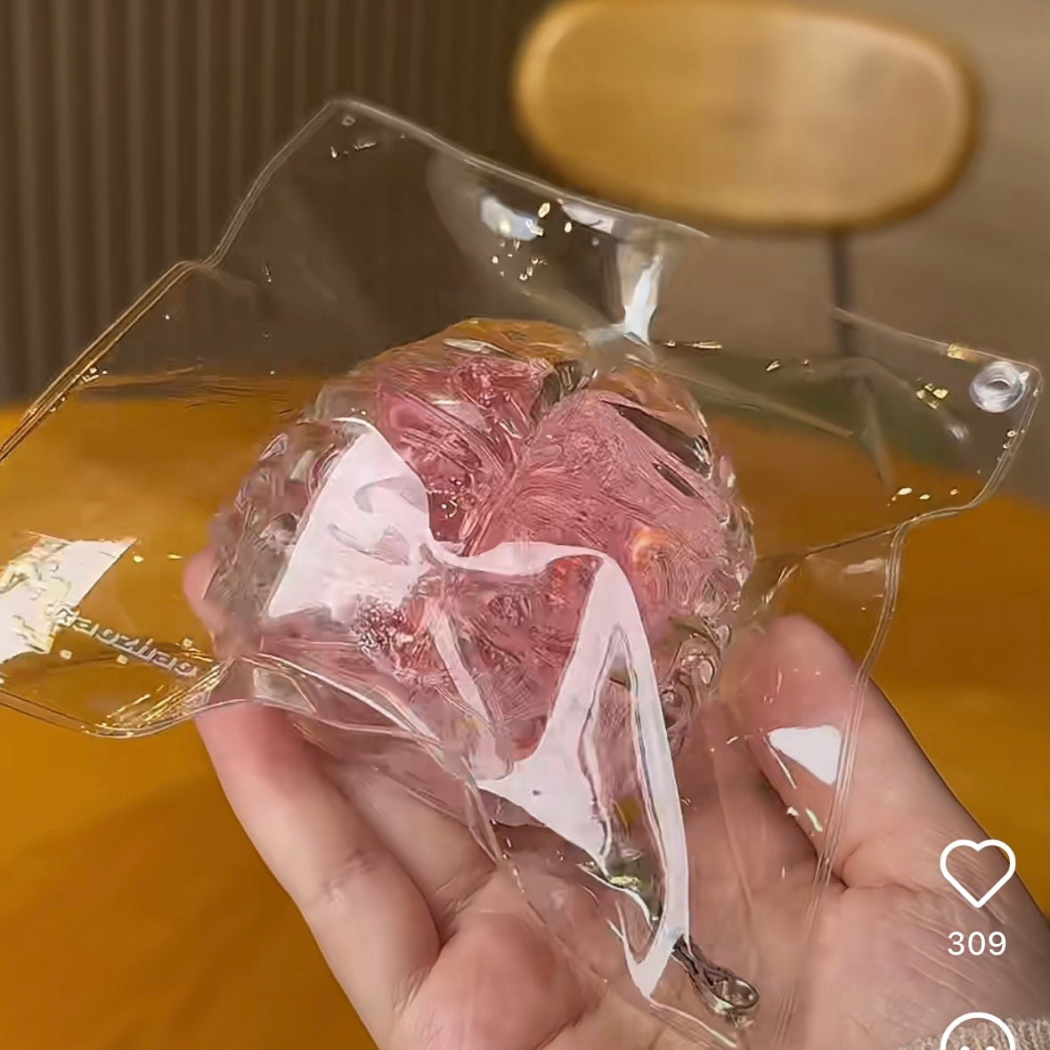 Handmade Transparent Strawberry Brain Taba Squishy Toy (Liquid Squishy)