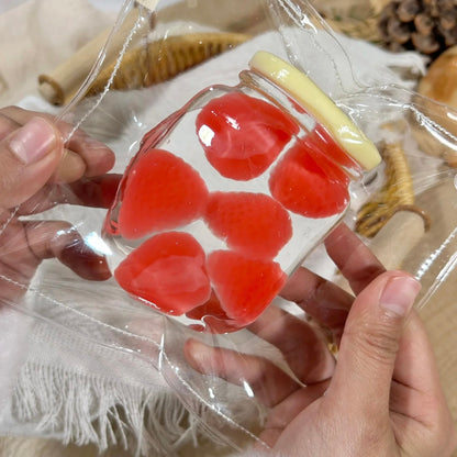 Handmade Transparent Mango Strawberry Yellow Peach Green Grape Taba Squishy Toy