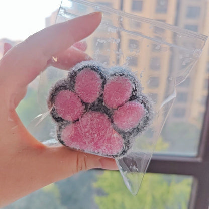 Handmade Silicone Cat's Paw Stress Relief Taba Squishy Toy Black-Pink