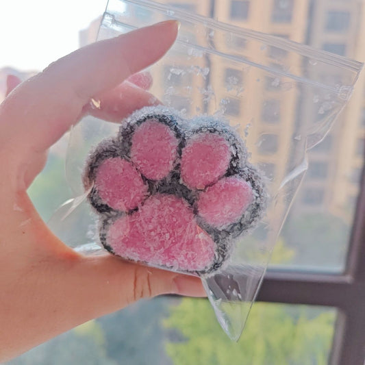 Handmade Silicone Cat's Paw Stress Relief Taba Squishy Toy Black-Pink