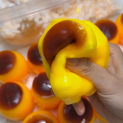 Crunchy Egg Pudding Stress Ball Squishy Bead & Clay Base Stress Relief Decompression Toy