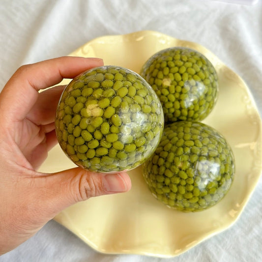 5.8cm Green Bean Red Bean Handmade Stress Balls