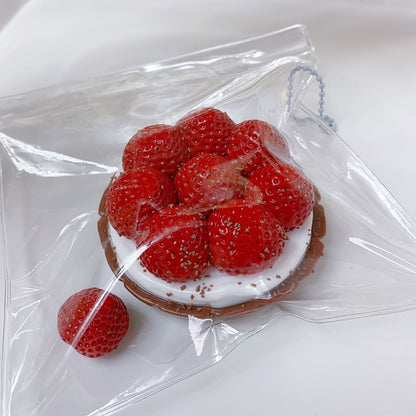 Handmade Silicone Raspberry Strawberry Tart Stress Relief Squishy Toy