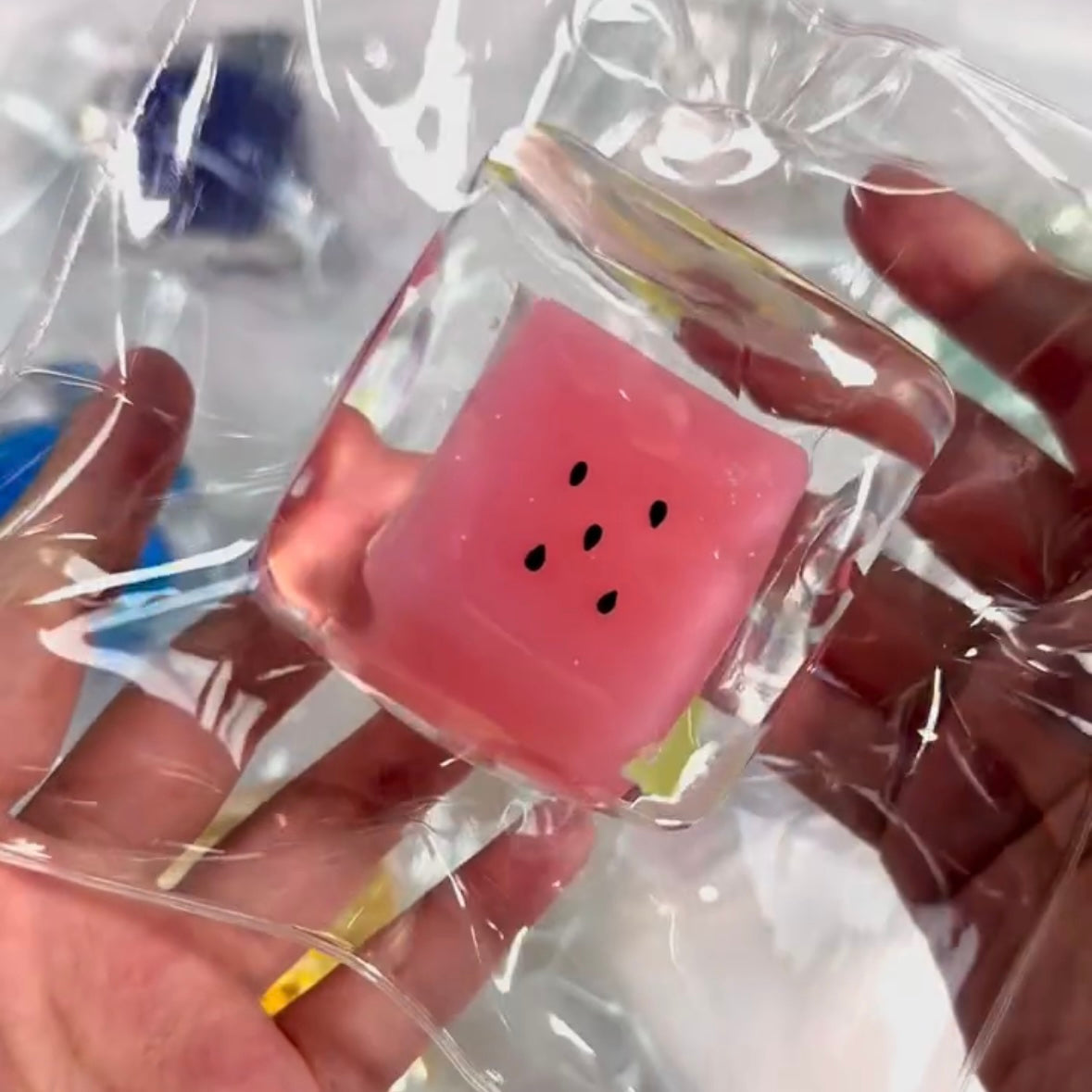 Transparent Watermelon Ice Cube Taba Squishy Toy