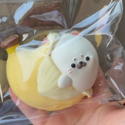 Handmade Seal & Banana Taba Squishy Toy
